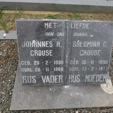 CROUSE Johannes A. 1890-1968 &amp; Salomina C. 1896-1977