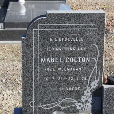 COLTON Mabel nee WOLMARANS 1931-1978
