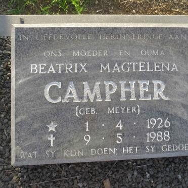 CAMPHER Beatrix Magtelena nee MEYER 1926-1988