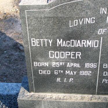 COOPER John Hubert 1883-1965 &amp; Betty Macdiarmid 1896-1982