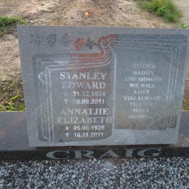 CRAIG Stanley Edward 1924-2011 & Annatjie Elizabeth 1926-2011