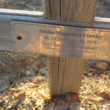CROWLEY Sabina Magdalena 1951-2019