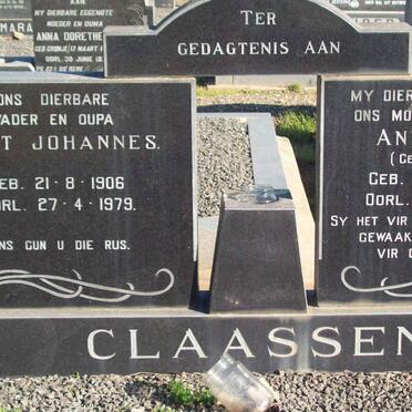 CLAASSEN Gert Johannes 1906-1979 &amp; Anna M.E. GOUWS 1904-1970