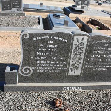 CRONJE Mattheus J. 1907-1982 &amp; Lefina Catherina 1908-1975