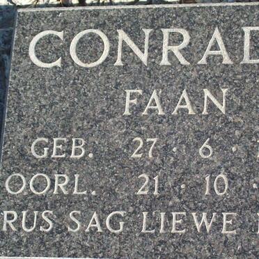 CONRADIE Faan 1942-1992