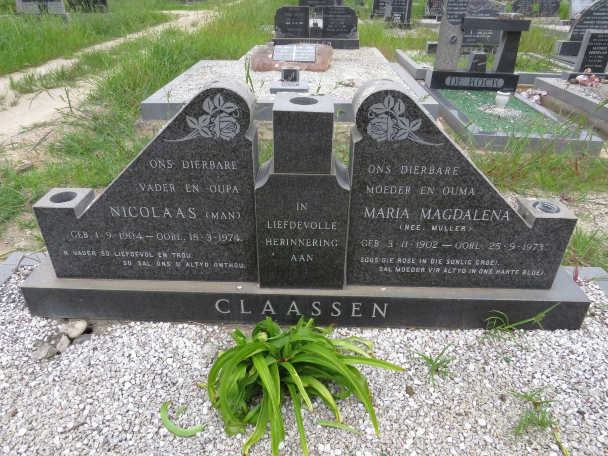 CLAASSEN Nicolaas 1904-1974 &amp; Maria Magdalena MULLER 1902-1973