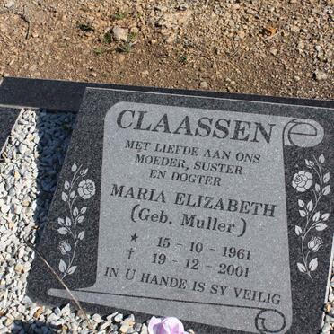 CLAASSEN Maria Elizabeth nee MULLER 1961-2001