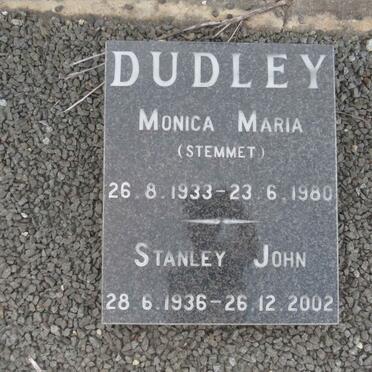 DUDLEY Stanley John 1936-2002 &amp; Monica Maria STEMMET 1933-1980