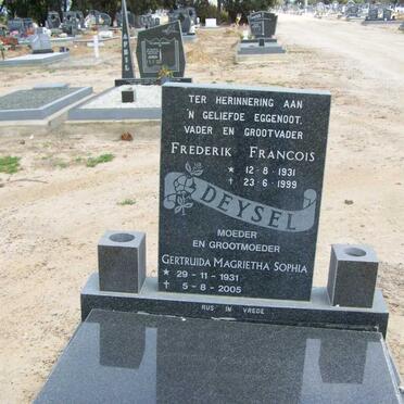 DEYSEL Frederik Francois 1931-1999 &amp; Gertruida Margrietha Sophia 1931-2005