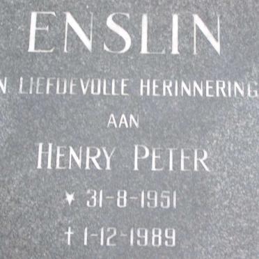 ENSLIN  Henry Peter 1951-1989