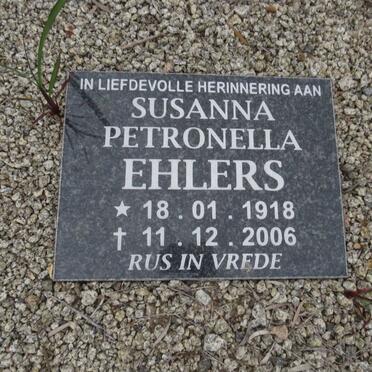 EHLERS Susanna Petronella 1918-2006