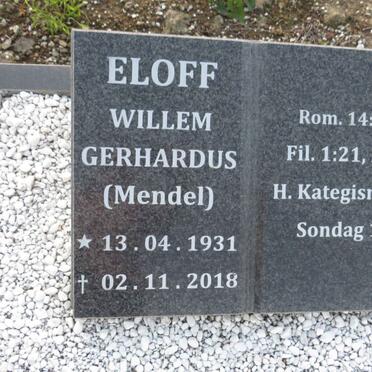 ELOFF Willem Gerhardus 1931-2018