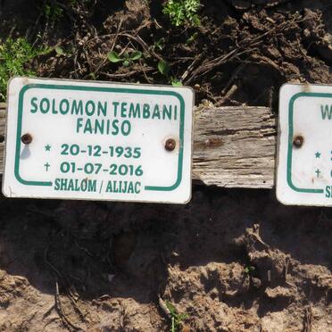 FANISO Solomon Tembani 1935-2016 & Welhelmina 1943-2016
