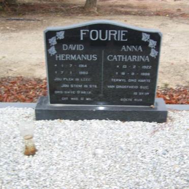 FOURIE David Hermanus 1914-1980 &amp; Anna Catharina 1922-1986