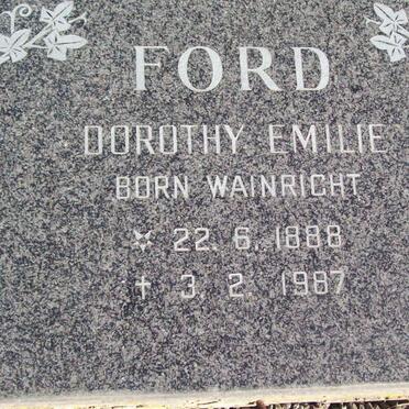 FORD Dorothey Emilie nee WAINRIGHT 1888-1987