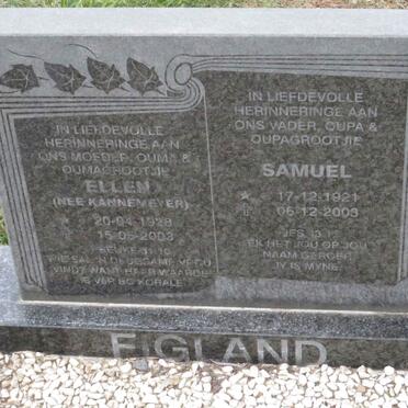 FIGLAND Samuel 1921-2003 & Ellen KANNEMEYER 1928-2003