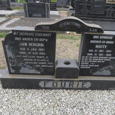 FOURIE Jan Hendrik 1907-1969 &amp; Matty 1914-2001