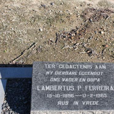 FERREIRA Lambertus P. 1896-1965
