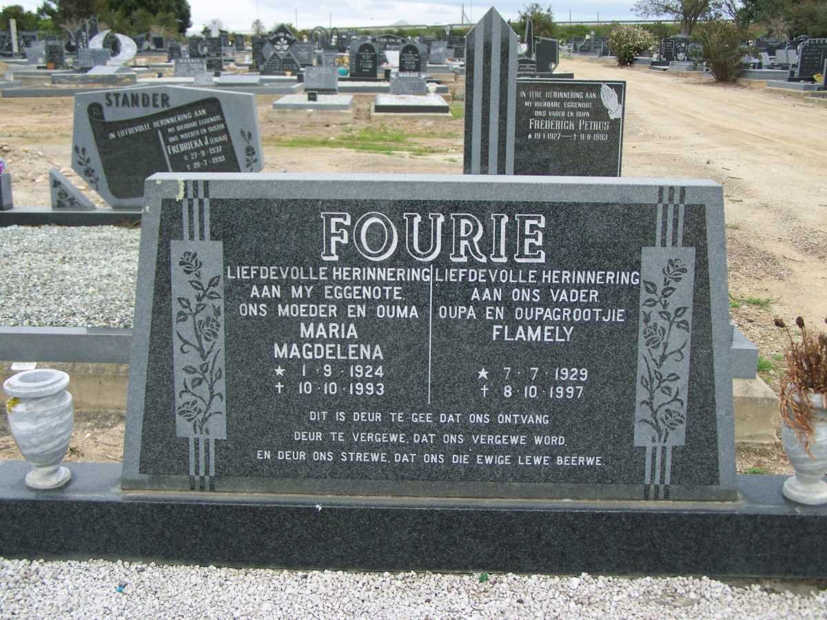 FOURIE Flamely 1929-1997 &amp; Maria Magdelena 1924-1993