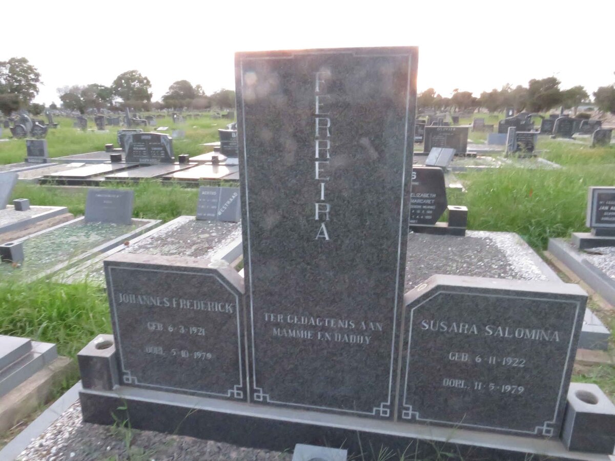 FERREIRA Johannes S. Frederick 1921-1979 & Susara Salomina 1922-1979