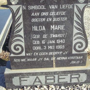 FABER Hilda Marie nee DE SWART 1940-1965