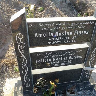 FLORES Amelia Rosina 1927-2021 :: OCTOBER Felicia Rosina 1954-2021