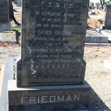 FRIEDMAN Esther -1958