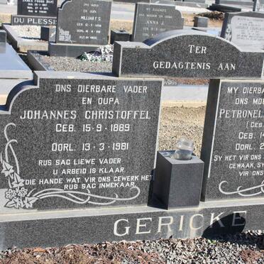 GERICKE Johannes Christoffel 1889-1981 &amp; Petronella M. NORTJE 1893-1971