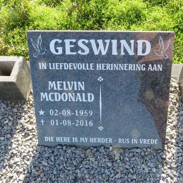 GESWIND Melvin Mcdonald 1959-2016