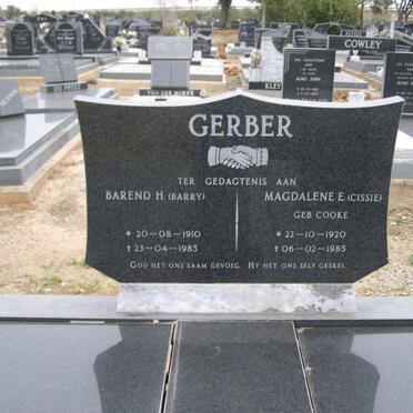 GERBER Barend 1910-1985 &amp; Magdalene COOKE 1920-1985