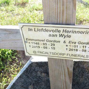 GORDON Emmanuel 1948-2019 & Eva 1961-2016