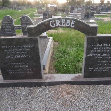 GREBE David Johannes 1903-1995 &amp; Sophia Wilhelmina Jacoba J. VAN RENSBURG 1908-1983