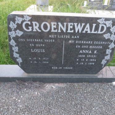 GROENEWALD Louis 1925-1984 & Anna K. SPIES 1934-1979