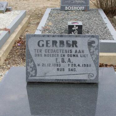 GERBER E.B.A. 1893-1986