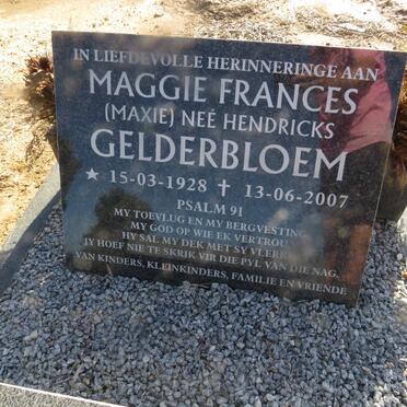 GELDERBLOEM Maggie Frances nee HENDRIKS1928-2007