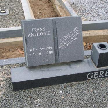 GERBER Frans Anthonie 1916-1988 &amp; Martha Johanna van RENSBURG 1922-1985