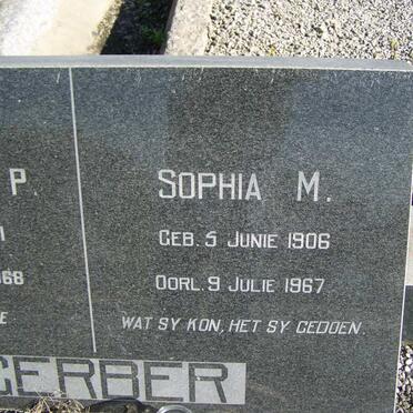 GERBER Jan Hendrik P. 1901-1968 &amp; Sophia M. 1906-1967 