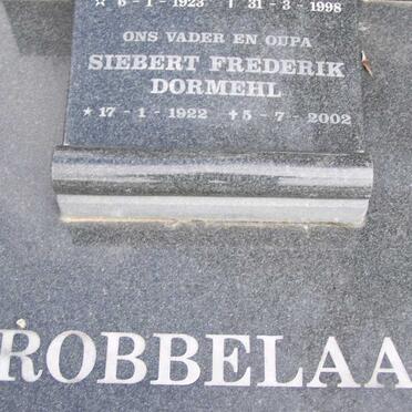 GROBBELAAR Siebert Frederik Dormehl 1922-2002 &amp; Lilian GATES 1923-1998