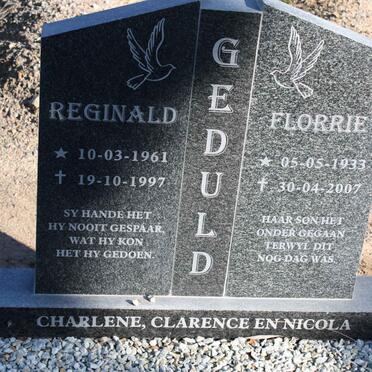 GEDULD Reginald 1961-1997 :: GEDULD Florrie 1933-2007