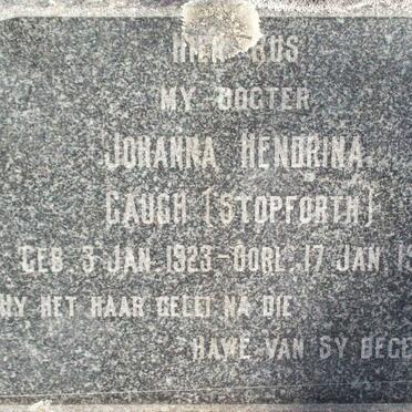 GAUCH Johanna Hendrina nee STOPFORTH 1923-1959