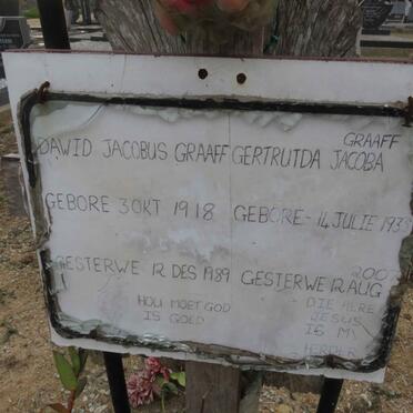GRAAFF Dawid Jacobus 1918-1989 &amp; Gertruida Jacoba 1933-2007