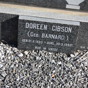 GIBSON Doreen nee BARNARD 1933-1998