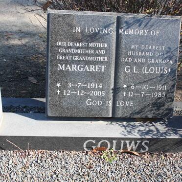GOUWS G. Louis 1911-1985 &amp; Margaret 1914-2005