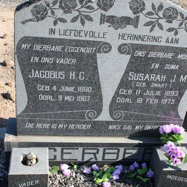 GERBER Jacobus H.C. 1880-1967 &amp; Susarah J.M. SWART 1893-1975