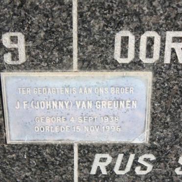 GREUNEN Michael J.C., van 1897-1979 &amp; Maria C. VAN ZYL 1907-1972 :: VAN GREUNEN J.F. 1938-1996 
