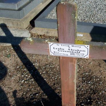 GROENEWALD Leslie Abraham 1918-1995 &amp; Katy OCTOBER 1919-2020