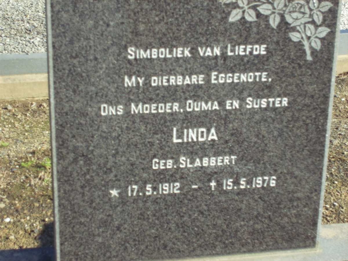 GREBE Linda nee SLABBERT 1912-1976