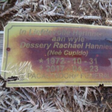 HANNIES Dessery Rachael nee CUPIDO 1972-2017