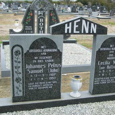 HENN Johannes Petrus Samuel 1907-1993 &amp; Cecilia Maria HATTINGH 1910-1996