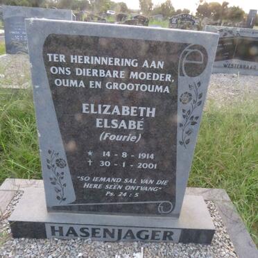HASENJAGER Elizabeth Elsabe nee FOURIE 1914-2001